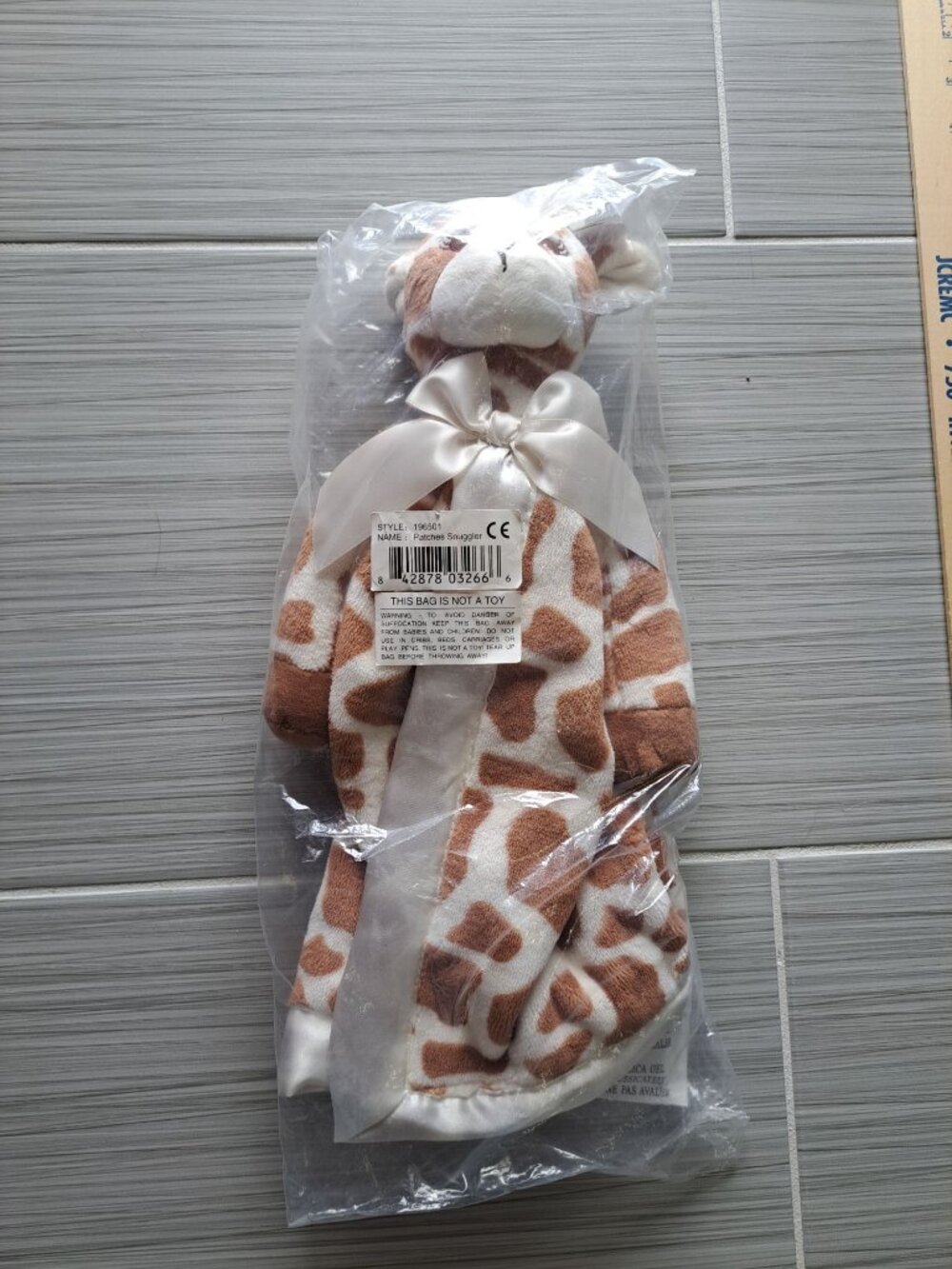 New Patches Snuggler Lovey Giraffe Plush Security Blanket 15" Bearington Baby To - Picture 2 of 6